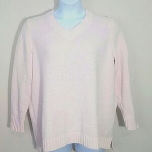 Blush Pink Velour Sparkle V Neck Sweater Plus Size 1X Cozy Glam Soft Balletcore